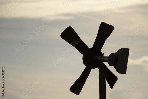 silhouette of a windmill