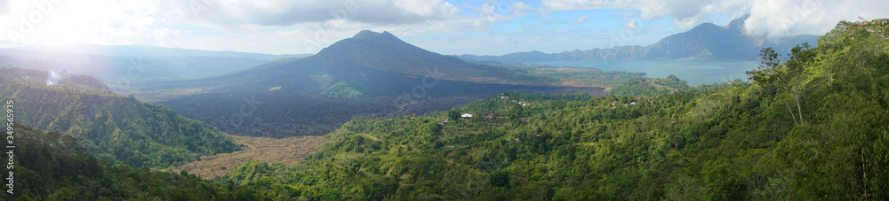panorama of the mountains in bali indonesia