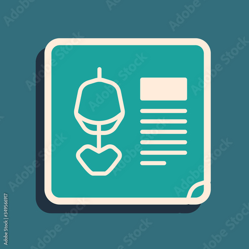 Green X-ray shots icon isolated on green background. Long shadow style. Vector