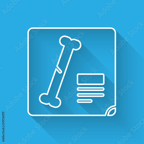 White line X-ray shots icon isolated with long shadow. Vector