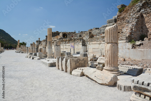 The ruins of the ancient city of Ephesus in Turkey. Early Christian Basilica photo