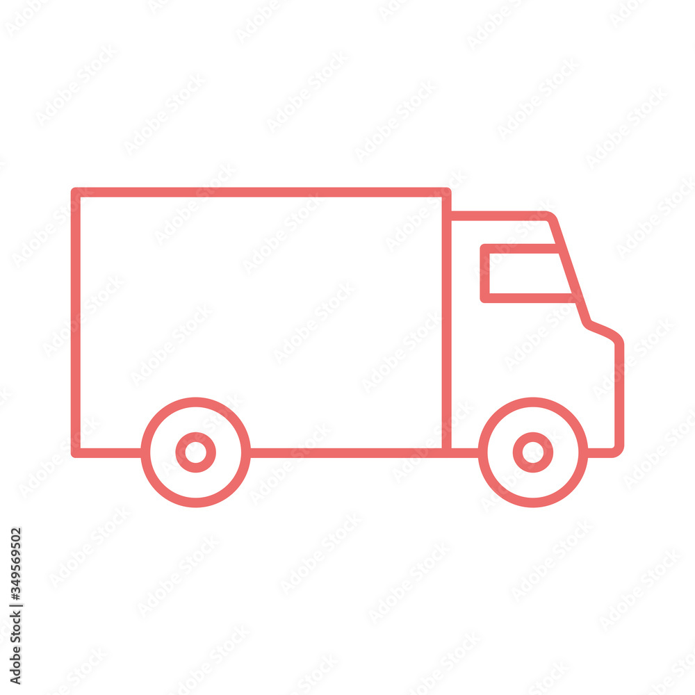 Delivery truck line style icon vector design
