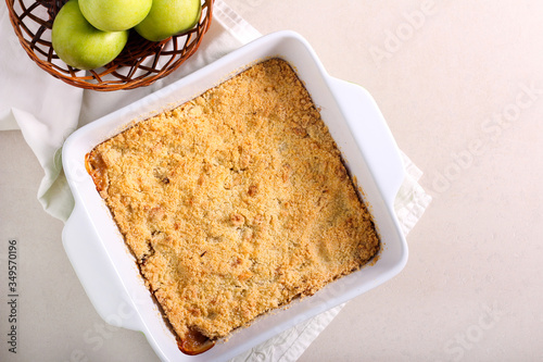 Sweet apple crumble cake photo