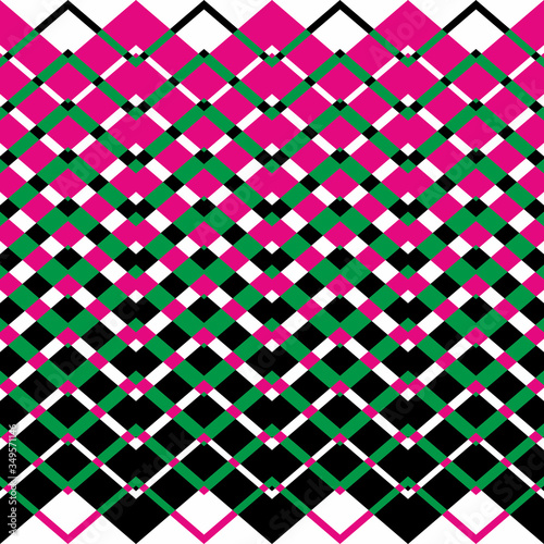 Fashion zigzag pattern, seamless vector background. Futuristic vibrant design. Geometric tile in op art. technologic design. Memphis style.Vector