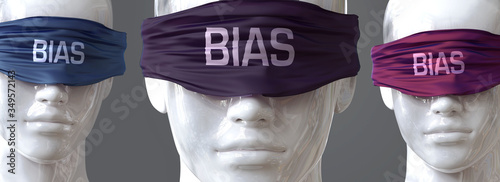 Obraz na plátne Bias can blind our views and limit perspective - pictured as word Bias on eyes t
