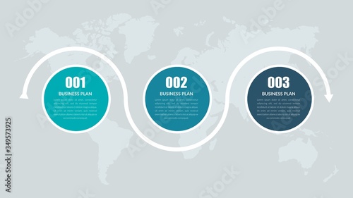 colorfull Infographic Template for Business Target with Number and Icon