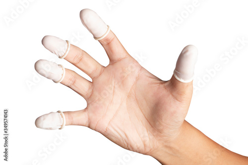 Finger cots is on the fingers to help prevent fingerprints on the finger touched piece.