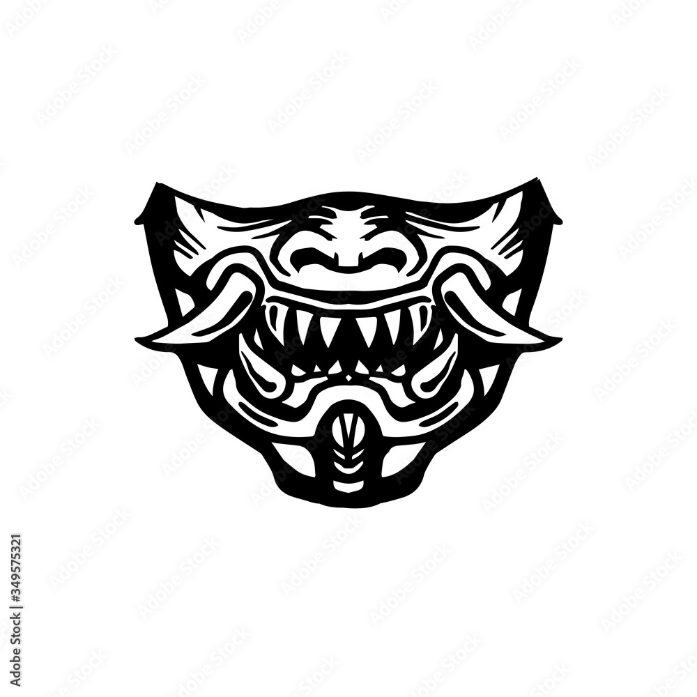 Evil Samurai Mask. Demonic face. Mask Stock Vector | Stock