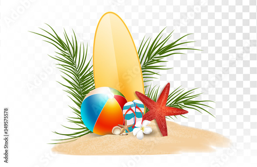 Starfish and shellfish summer sale promotion element shopping,summer promo,holidays on the beach,web banner template background vector 3D style