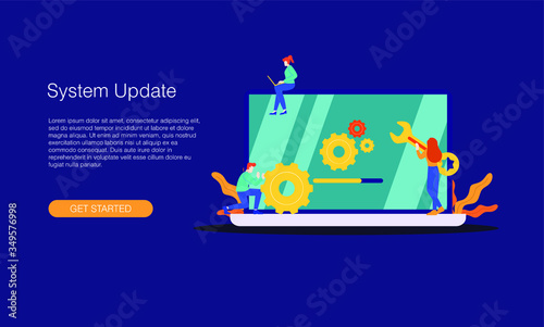 system update vector illustration concept  template background can be use for presentation web banner UI UX landing page