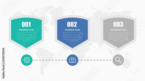 colorfull Infographic Template for Business Target with Number and Icon