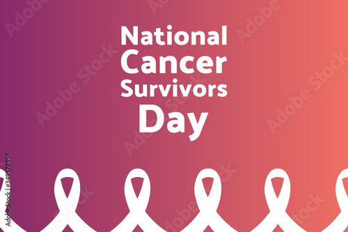 National Cancer Survivors Day. June. Holiday concept. Template for background, banner, card, poster with text inscription. Vector EPS10 illustration.