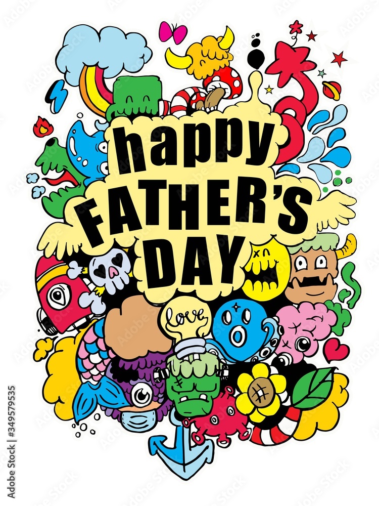 happy father 's day doodle handdrawn happy father 's day doodle handdrawn