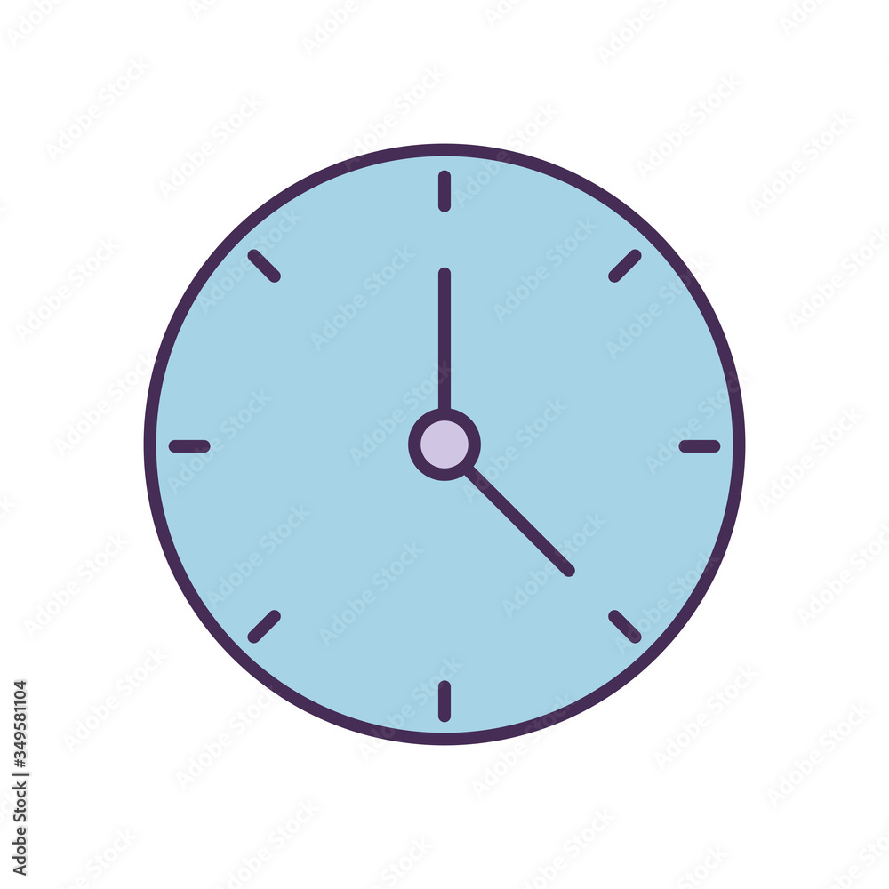Isolated clock line and fill style icon vector design Isolated clock line and fill style icon vector design