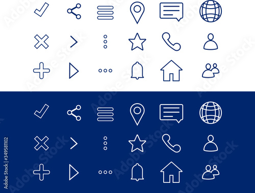 A variety of icons, high tech, vector.