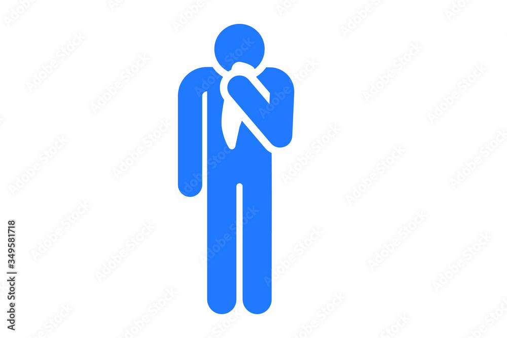 Fototapeta premium elbow icon. sneeze icon. cover mouth when sneezing. dry cough icon. corona virus icon