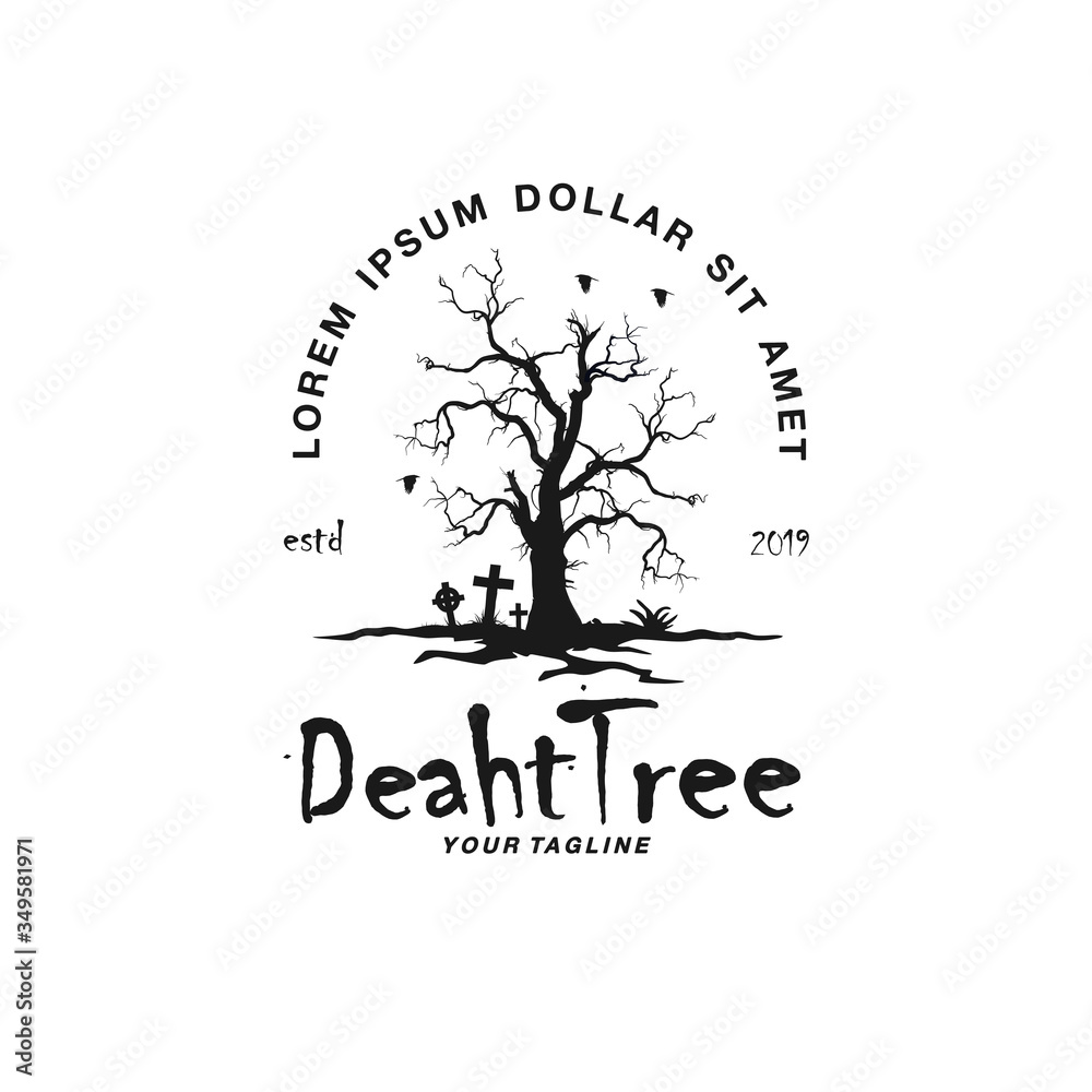 Dry tree Logo Design Vector Illustration Template Idea