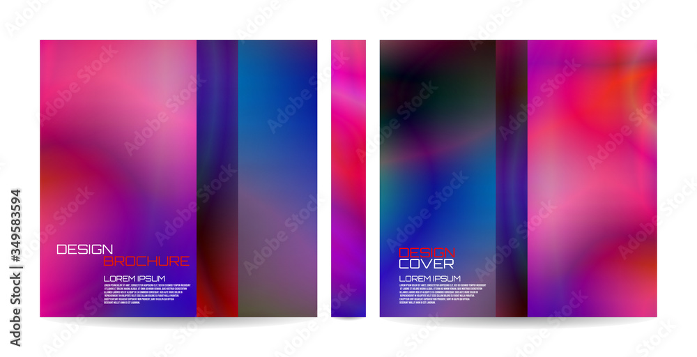 Brochure template with futuristic wavy shapes. Magazine, poster, book, presentation, advertising. Abstract vector background. Template with futuristic design. Cover design your text