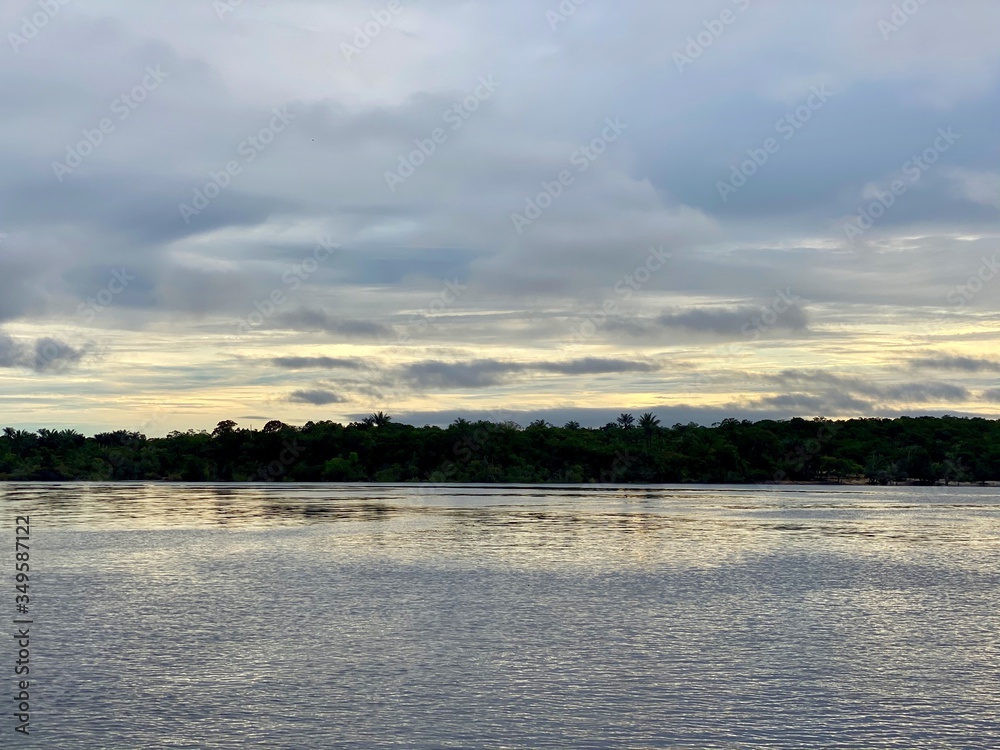 Sunset at Black River in Manaus, Amazonas - Brazil.