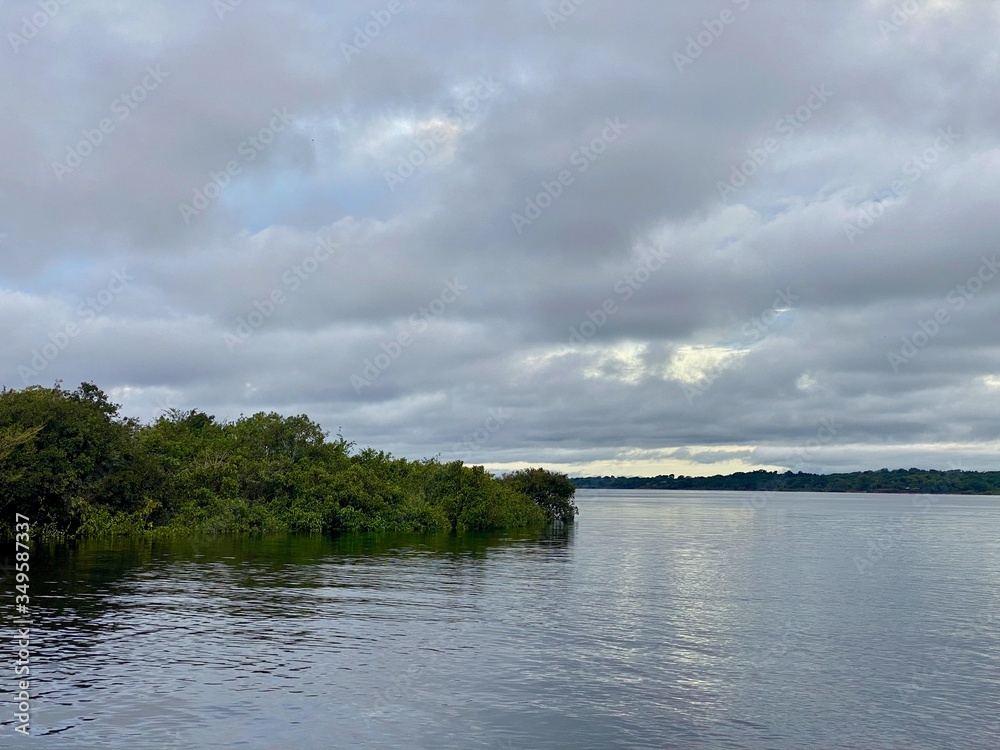 Sunset at Black River in Manaus, Amazonas - Brazil.