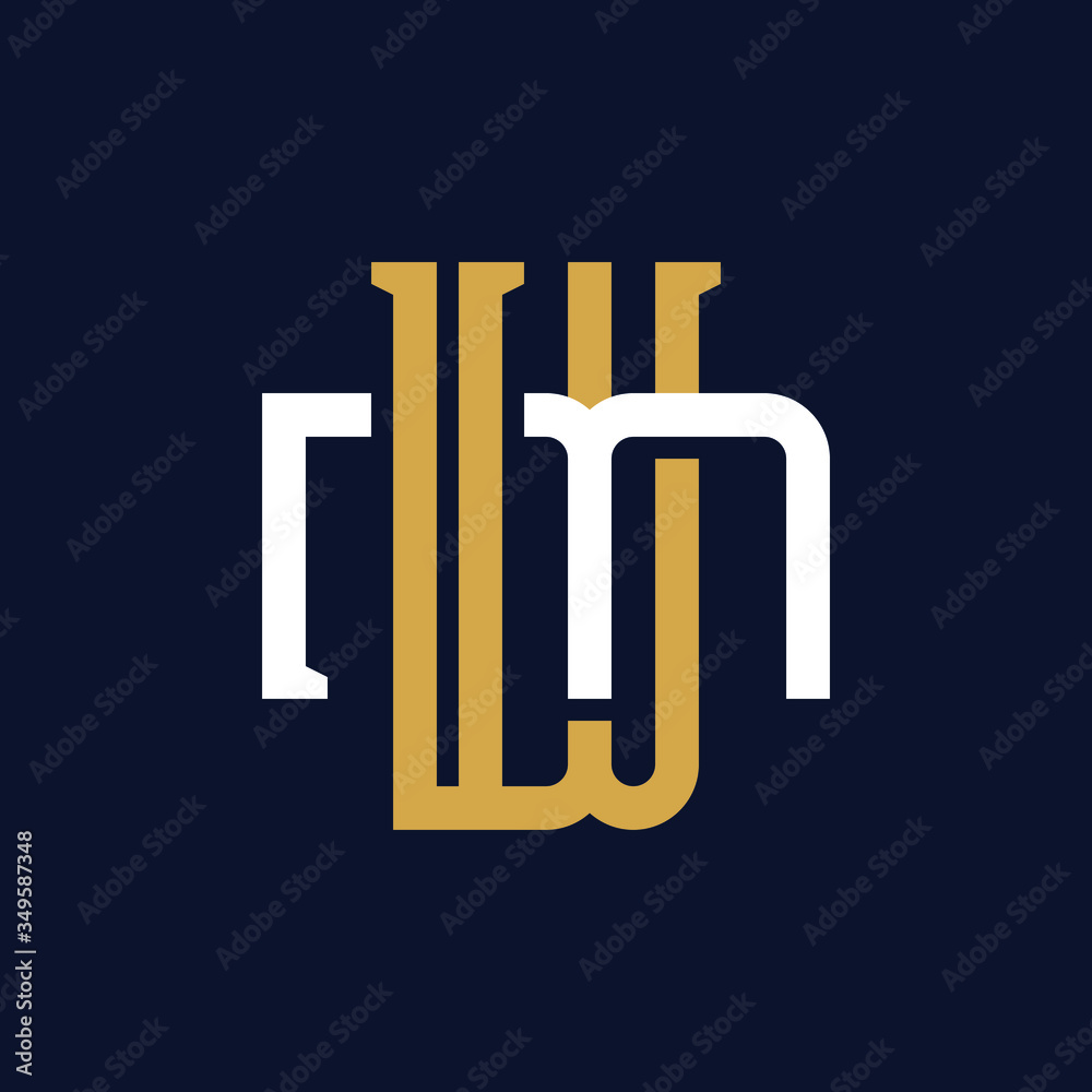 Initial Letter WM MW Monogram Logo Design Initial Letter WM MW Monogram Logo Design