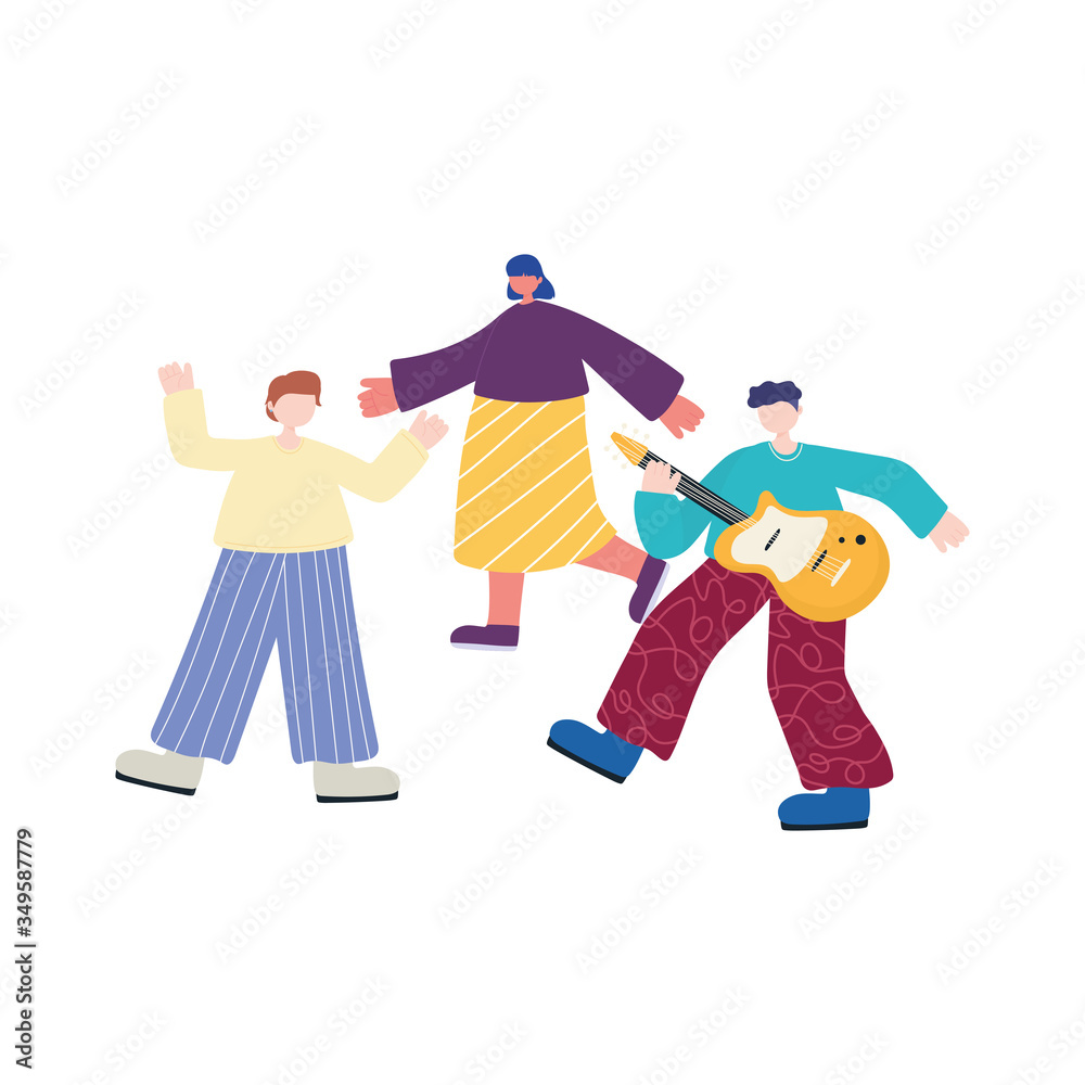 people activities, young man playing guitar musical and people dancing people activities, young man playing guitar musical and people dancing