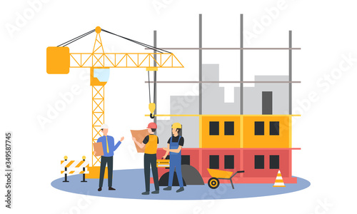 Flat vector illustration contractor
