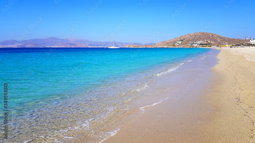 view of the beach in the Naxos island, Greece