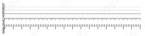 Markup for rulers in different scales. Vector illustration photo