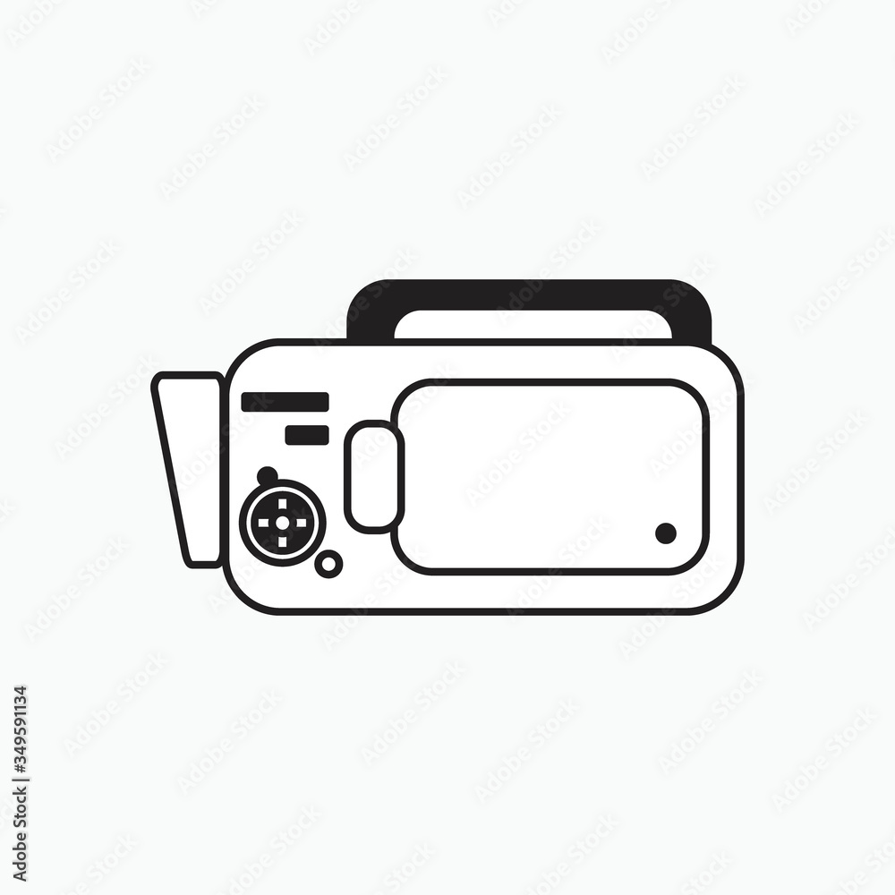 simple handycam icon illustration . Line vector. Isolate on white simple handycam icon illustration . Line vector. Isolate on white