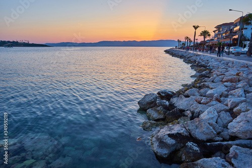 Night View of the marina in Cesme