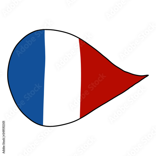 Free Download Speech bubble with France flag isolated on white background. French language conceptual illustration. - GFXLoad