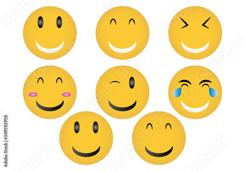 Empoticonos amarillos de felicidad y alegría.