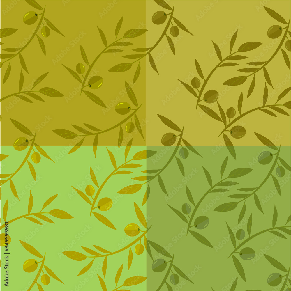 Seamless pattern with olive branches