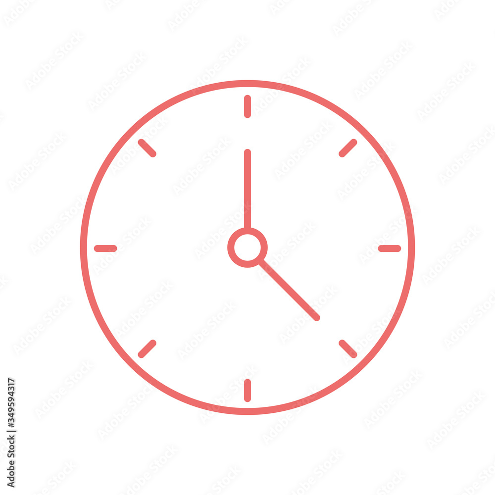 Isolated clock line style icon vector design Isolated clock line style icon vector design