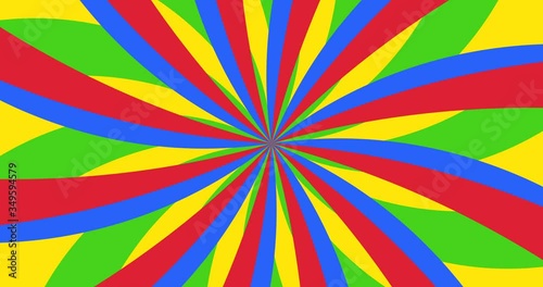 Animation of an abstract colorful background that rotates clockwise