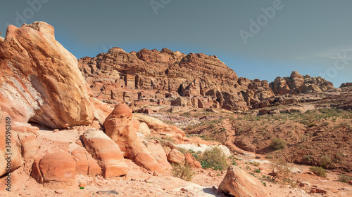 tombs and landscapes of the city of Petra in Jordan