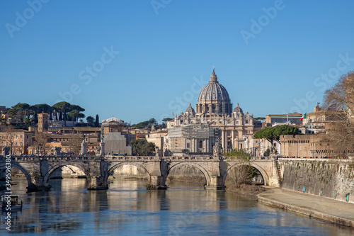 View to St. Peter cathedral of Vatican from the Umberto I bridge, Rome, Italy © Pavel Kirichenko