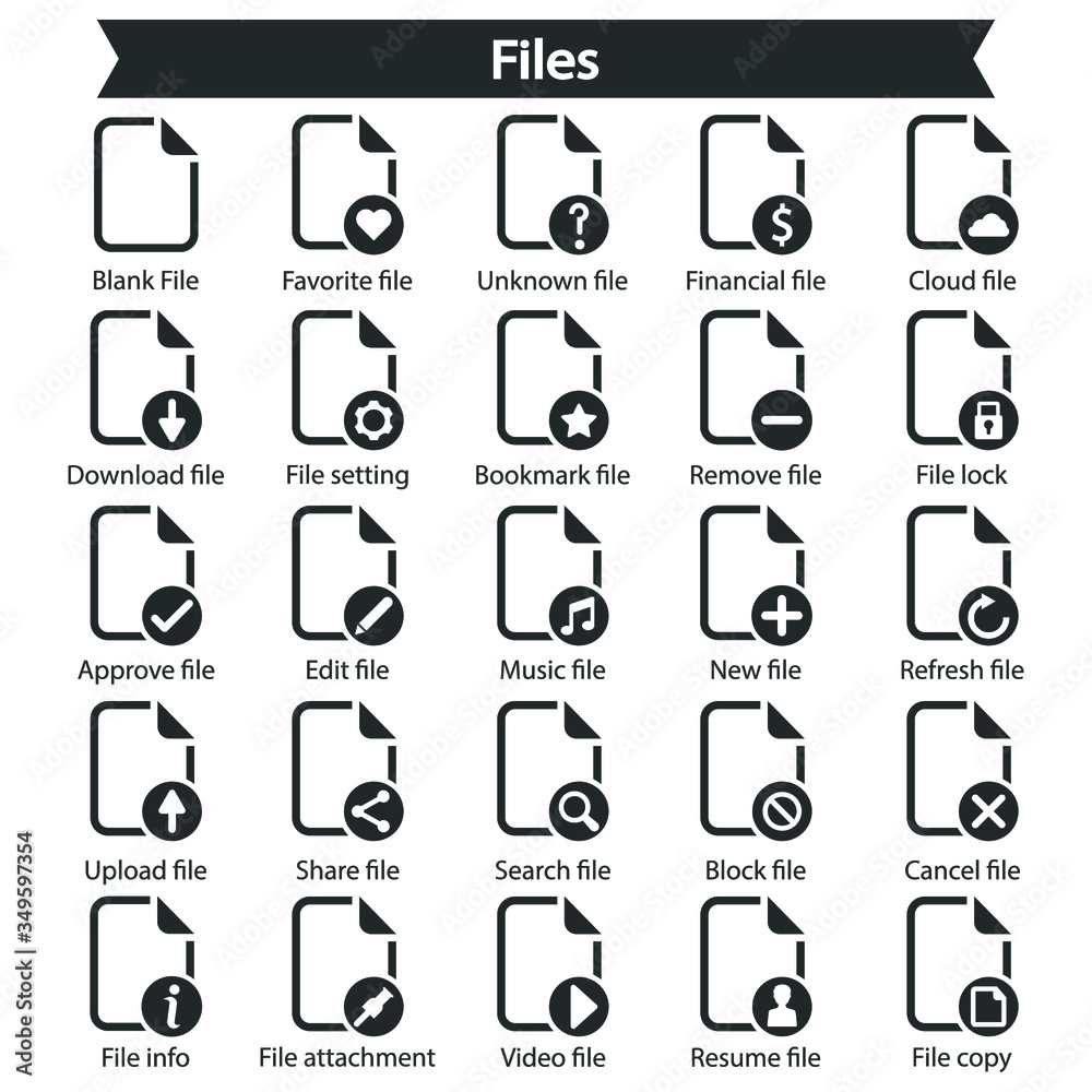 Files Icon set - Black serie Files Icon set - Black serie