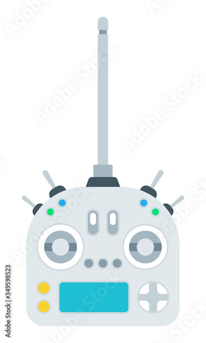 Radio control equipment with receiver vector icon flat isolated.