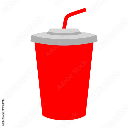 Red plastic cup for cold drink
