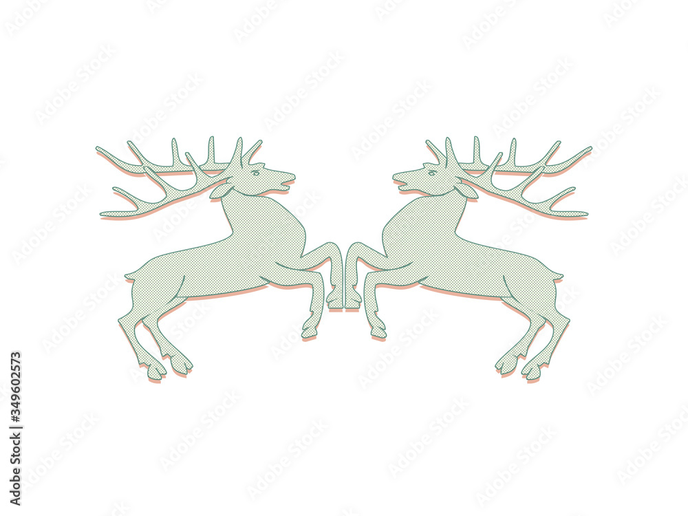 Fototapeta premium Deers are measured by forces