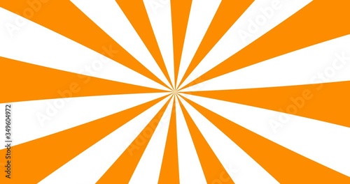 Animation of an abstract orange and white background that rotates clockwise
