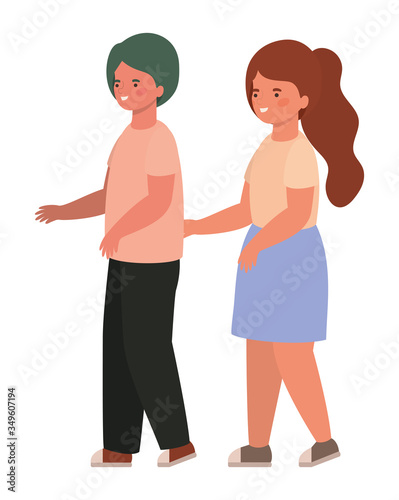 Isolated girl and boy cartoon vector design