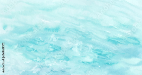 Ocean water texture, abstract hand painted watercolor background