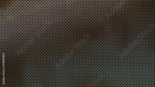 Super macro of lcd tv amoled screen matrix with colorful red, green and blue pixels. Extreme close-up. Digital technology. photo