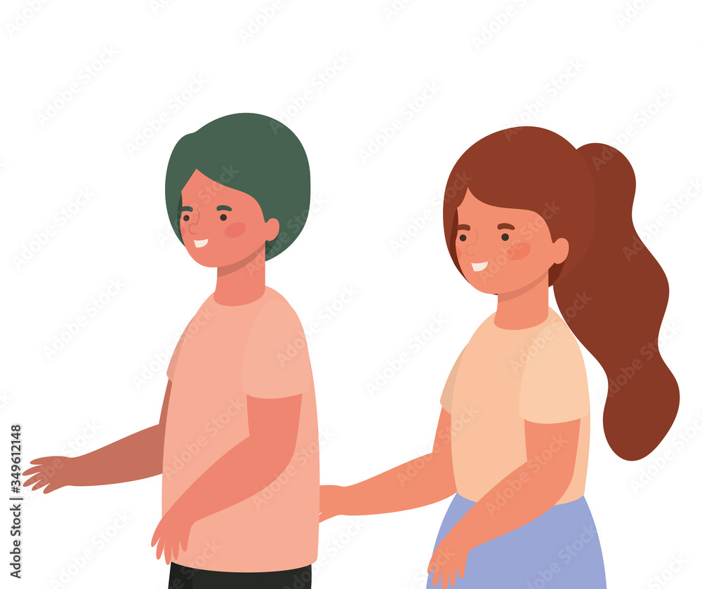 Isolated girl and boy cartoon vector design Isolated girl and boy cartoon vector design