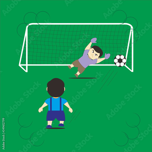 
Vector illustration of a penalty soccer boy design