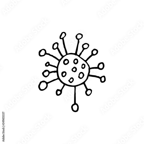 Coronavirus handdrawn icons. doodle vector illustration