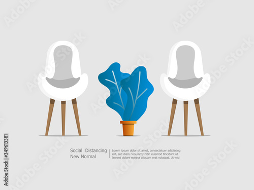 chairs with social distancing concept
